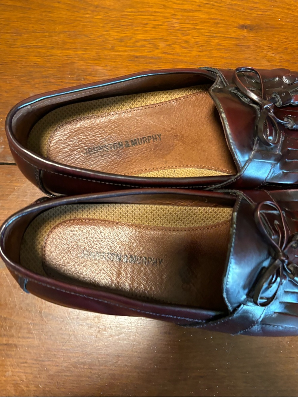 Johnston & Murphy Men’s Brown Leather Tassel Slip On Dress Loafers Square Toe - Picture 9 of 10